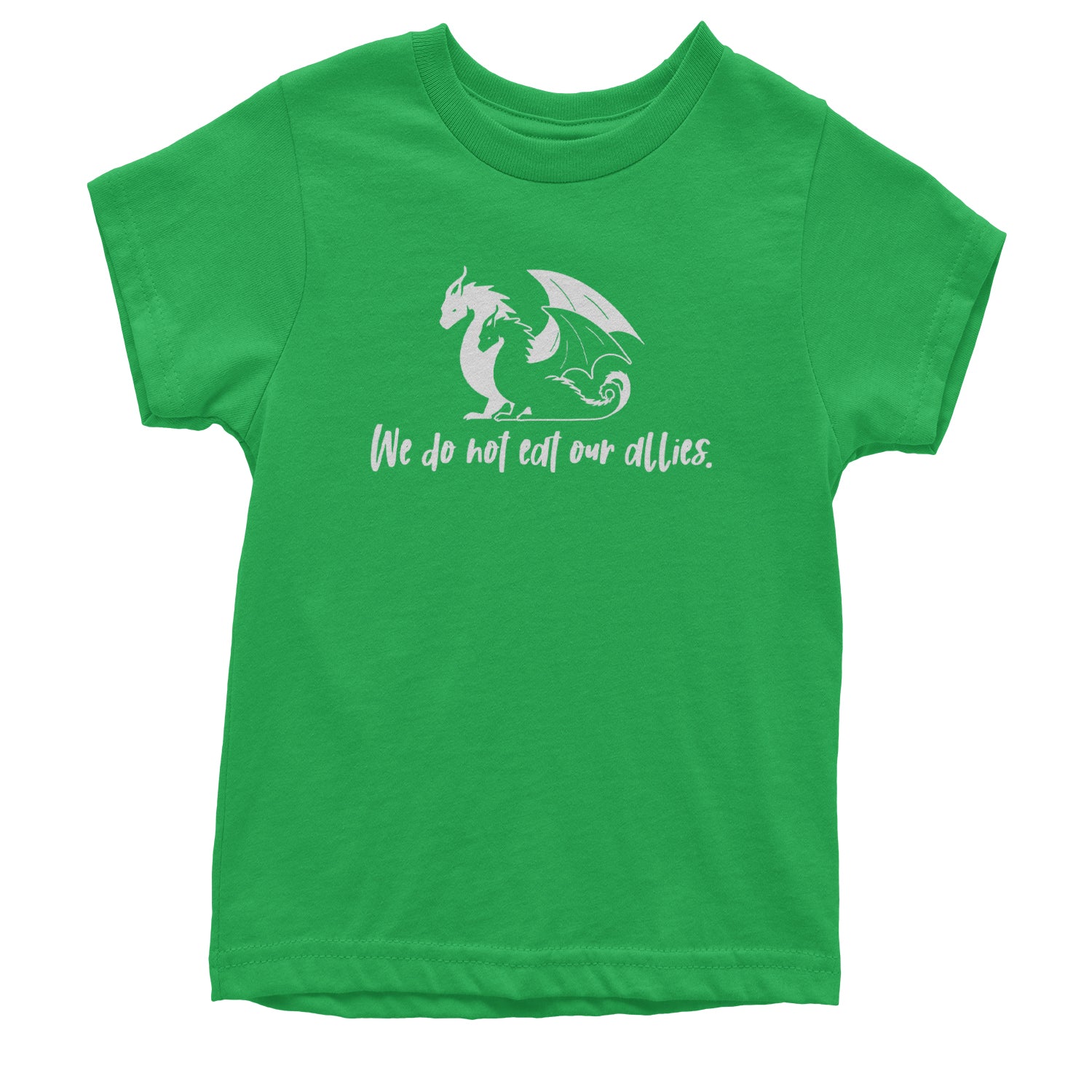 We Do Not Eat Our Allies Fourth Wing Basgiath Youth T-shirt Kelly Green