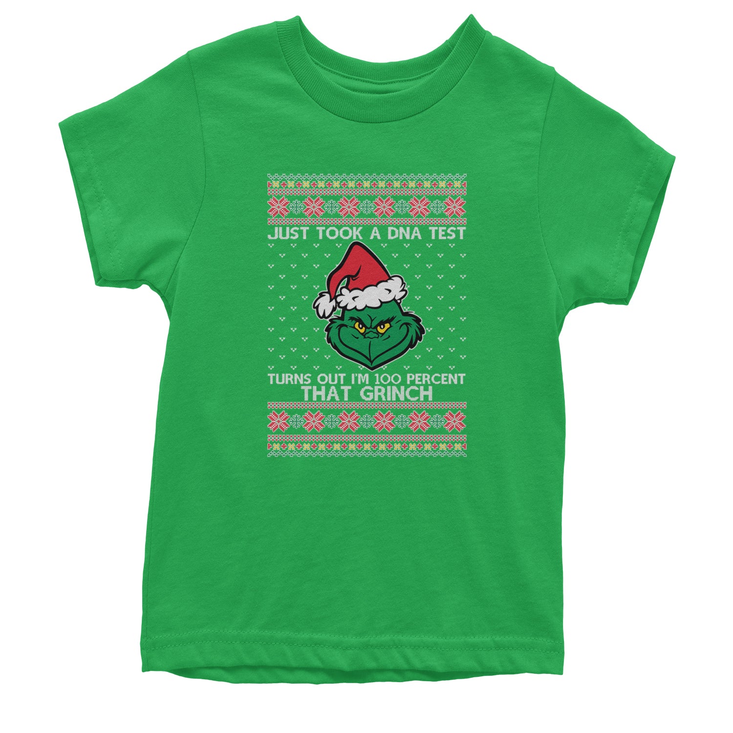 One Hundred Percent That Gr-nch Ugly Christmas Youth T-shirt Kelly Green