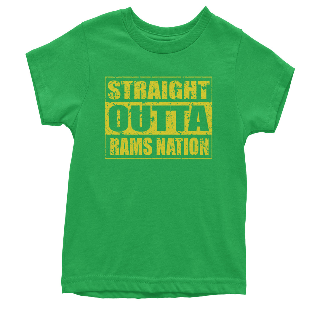 Straight Outta Rams Nation   Youth T-shirt Kelly Green