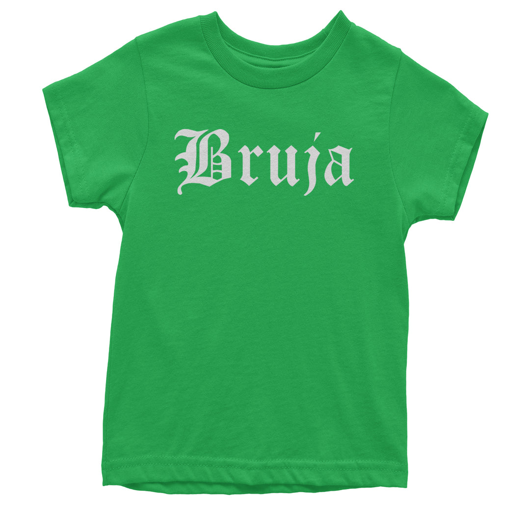 Bruja Gothic Spanish Witch Youth T-shirt Kelly Green