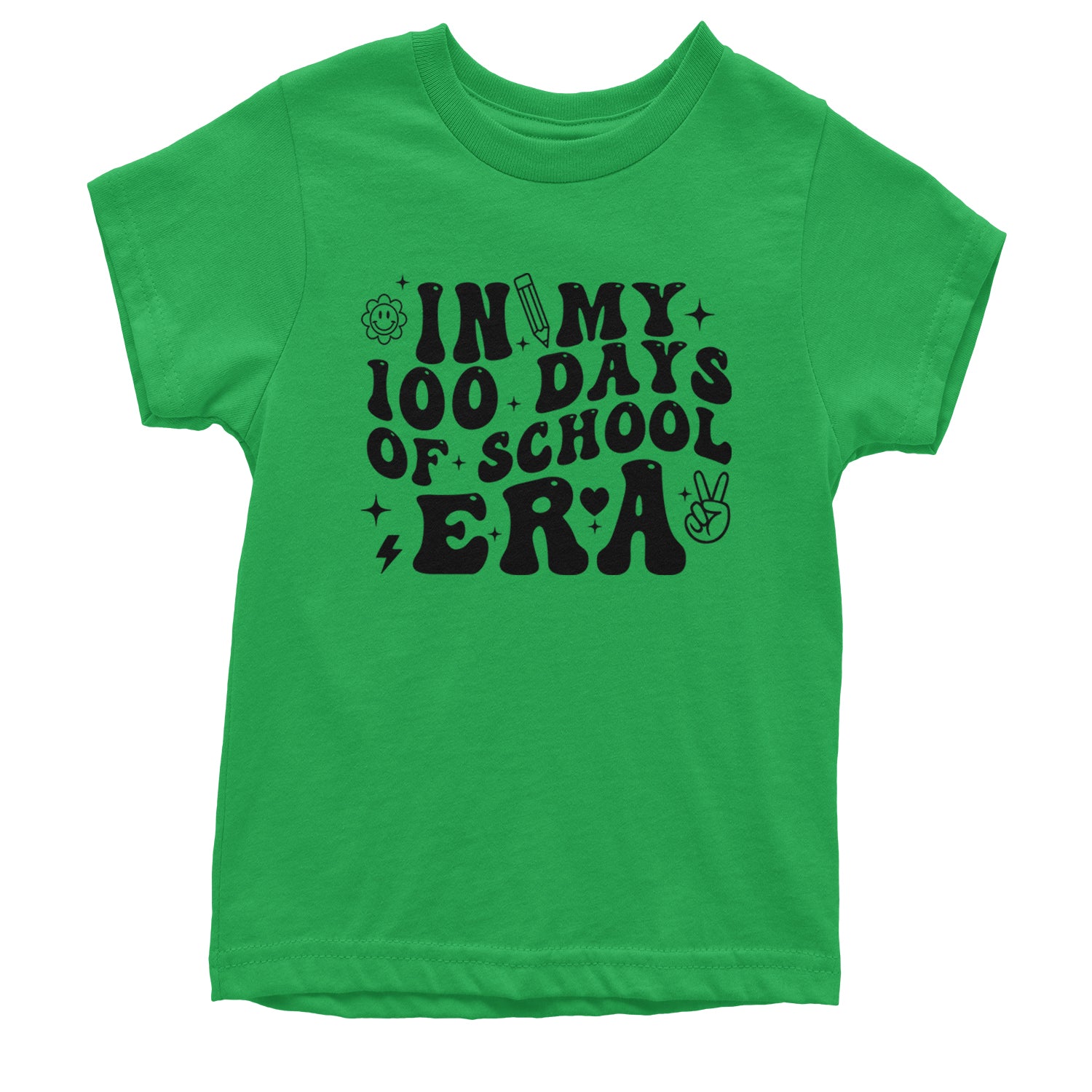 In My 100 Days Of School Era Youth T-shirt Kelly Green