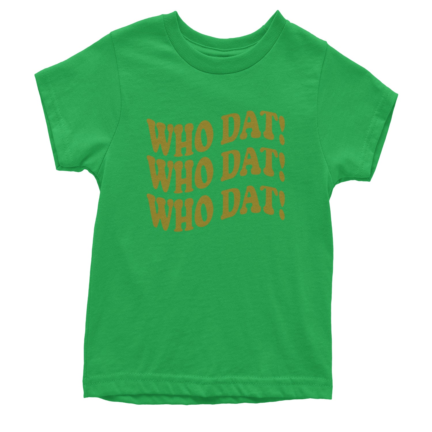 Who Dat Wavy Design Who Dat Nation Youth T-shirt Kelly Green