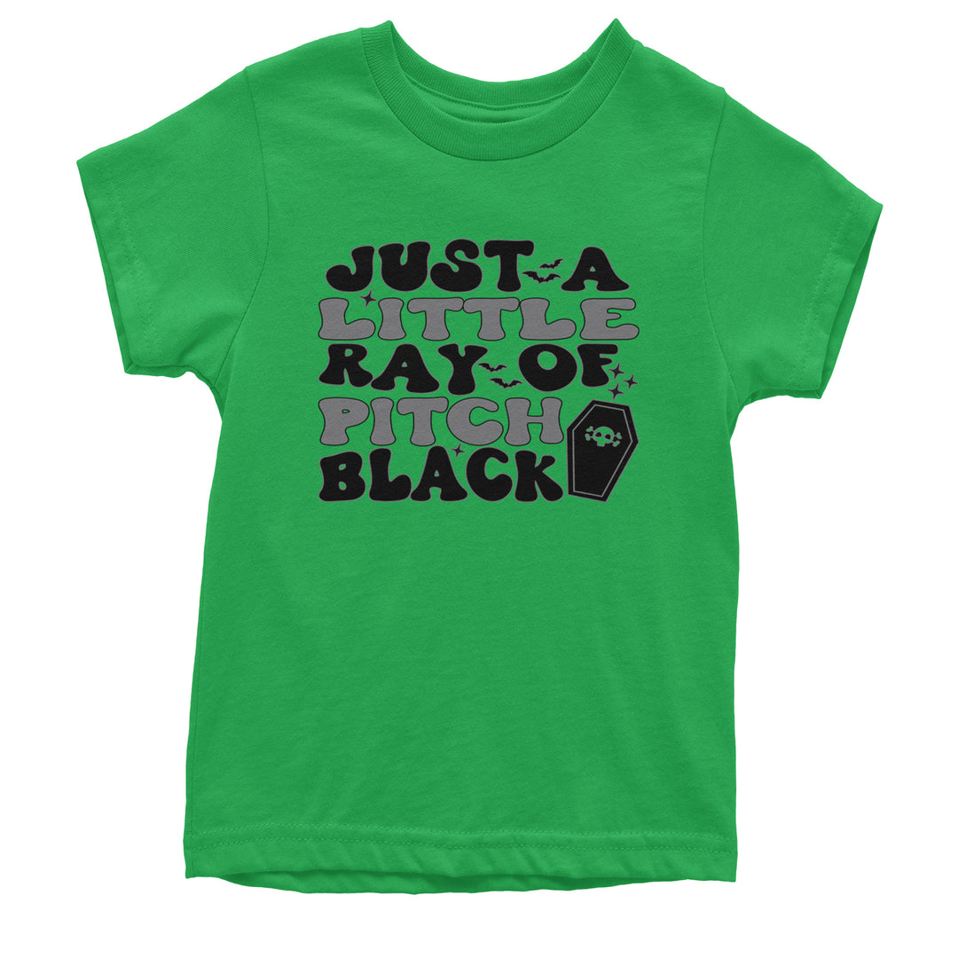 Just A Little Ray of Pitch Black graphic on Kids' Heavyweight Cotton T-Shirt alternate view 3