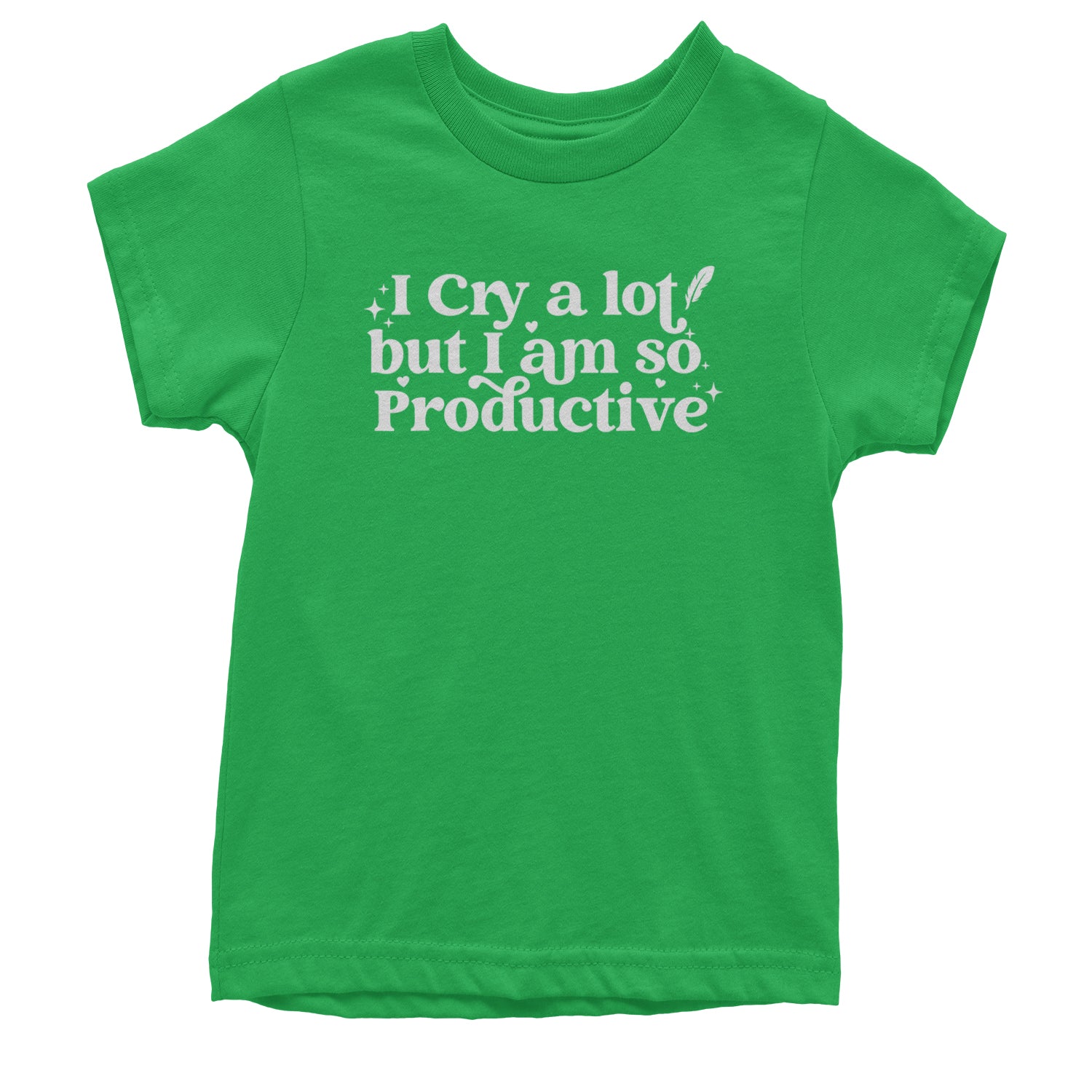 I Cry A Lot But I am So Productive TTPD Youth T-shirt Kelly Green