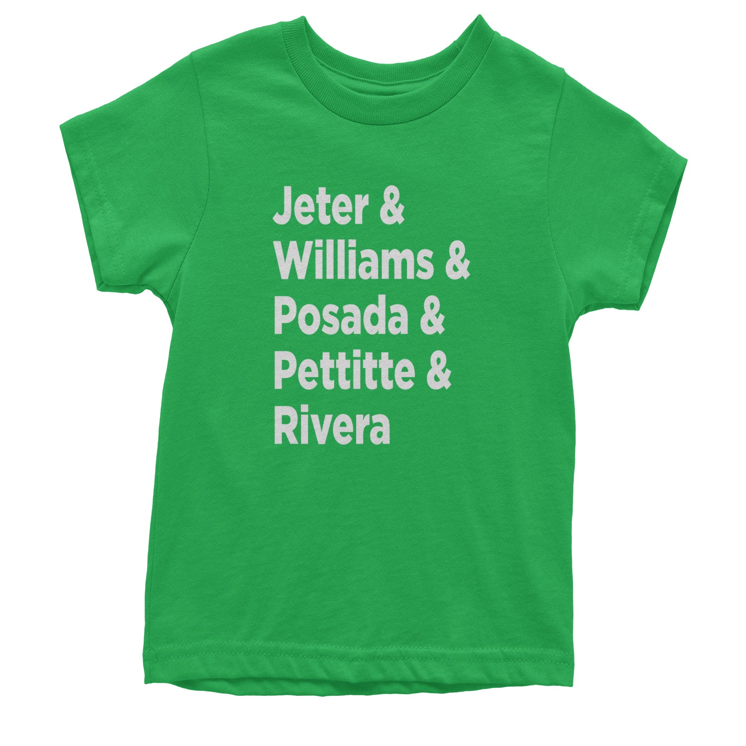 Jeter & Williams & Posada & Pettitte & Rivera Youth T-shirt Kelly Green