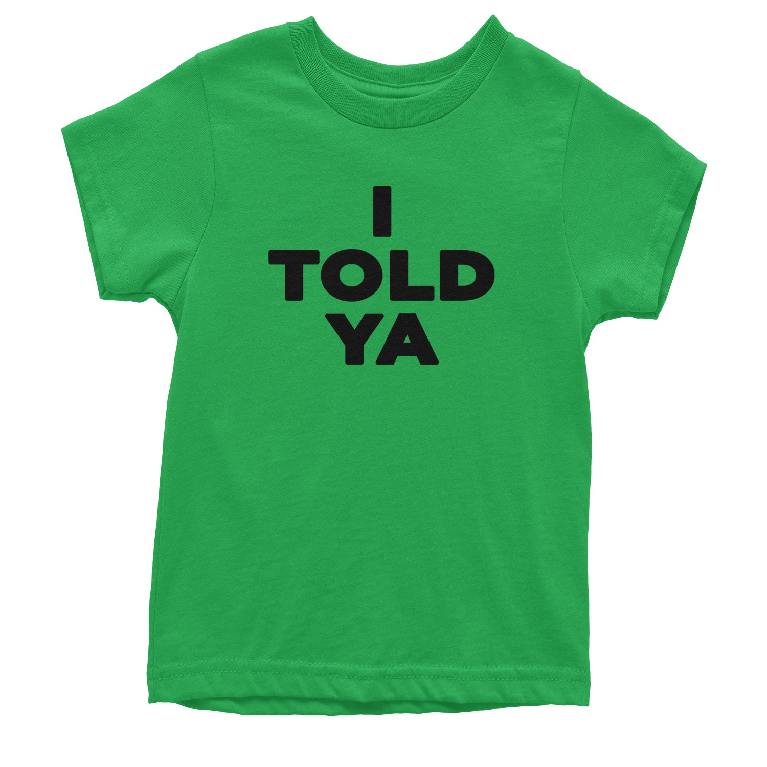 I Told Ya Challenger Black Print Youth T-shirt Kelly Green