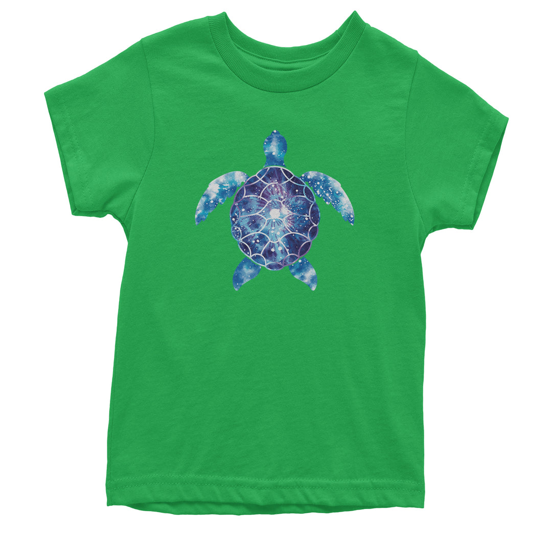 Ocean Aura Tie-Dye Sea Turtle Youth T-shirt Kelly Green