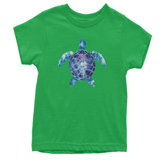 Ocean Aura Tie-Dye Sea Turtle Youth T-shirt Kelly Green