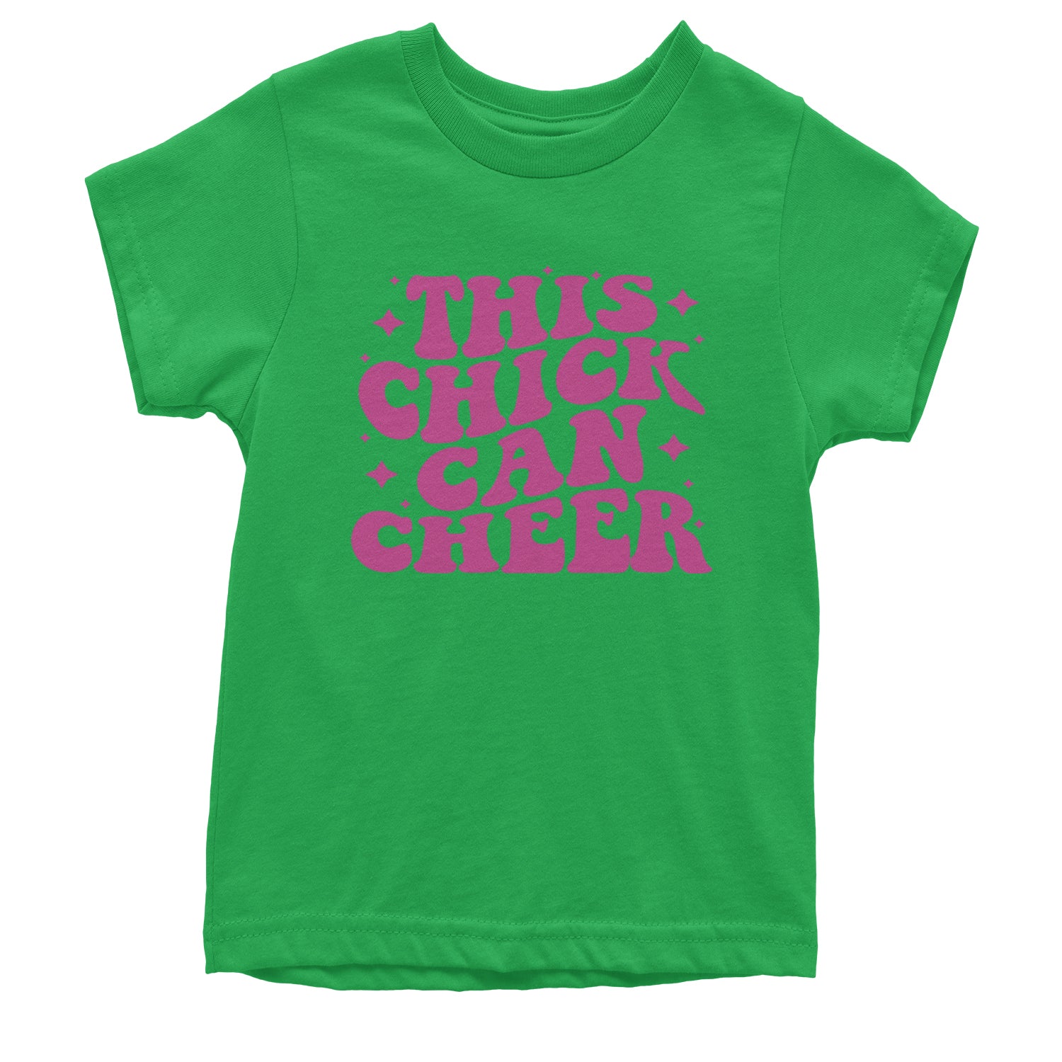 This Chick Can Cheer Youth T-shirt Kelly Green