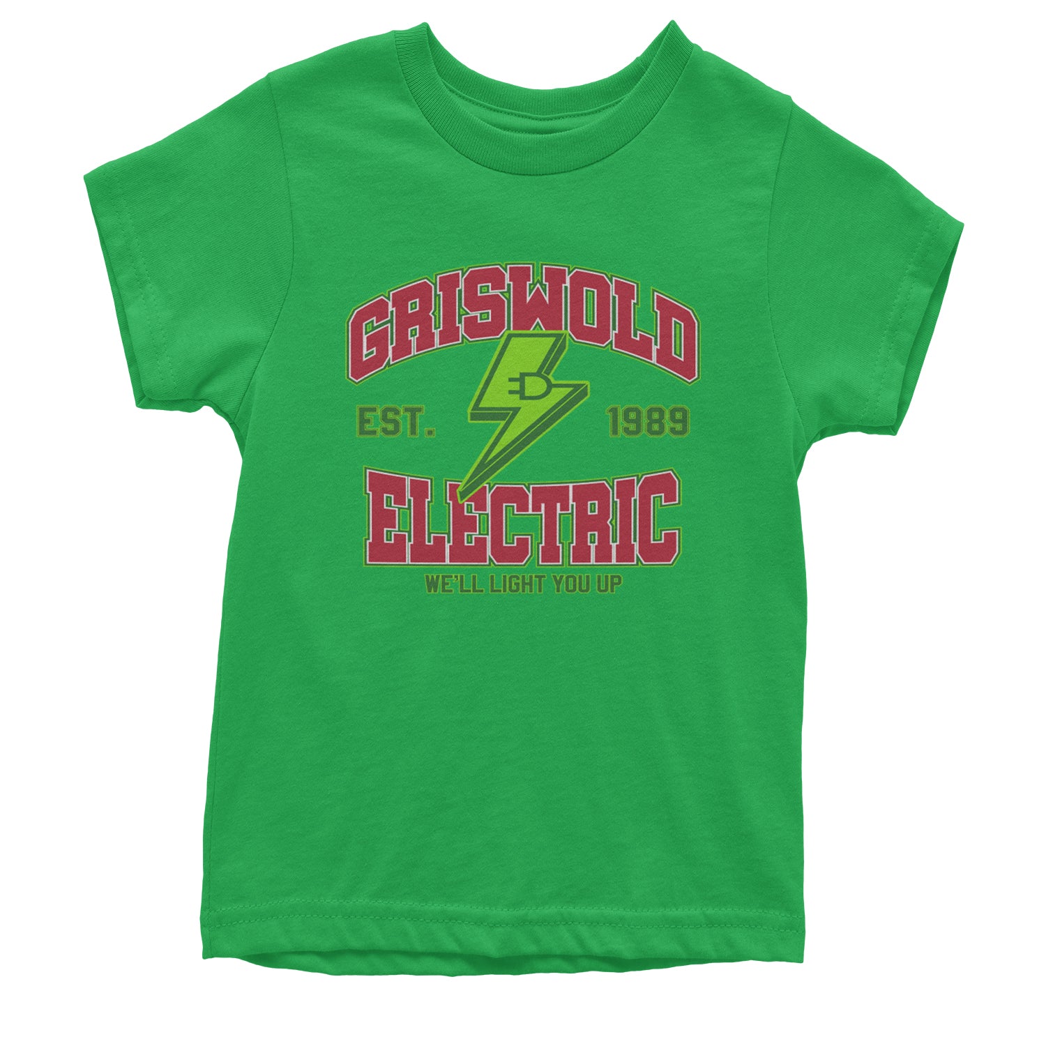 Griswold Electric We'll Light You Up Youth T-shirt Kelly Green