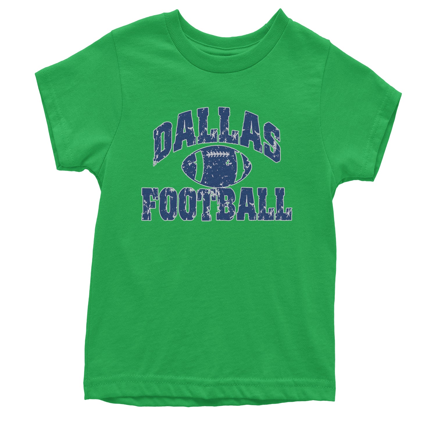 Dallas Distressed Football Youth T-shirt Kelly Green