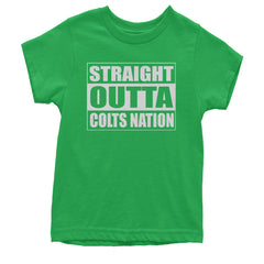 Straight Outta Colts Nation Football  Youth T-shirt Kelly Green