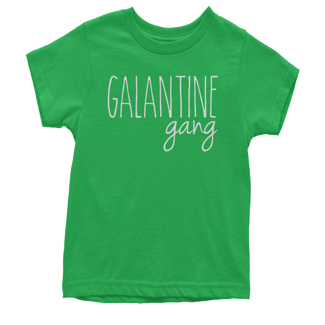 Galentine Gang Valentine's Shirt graphic on Kids' Heavyweight Cotton T-Shirt in Kelly Green