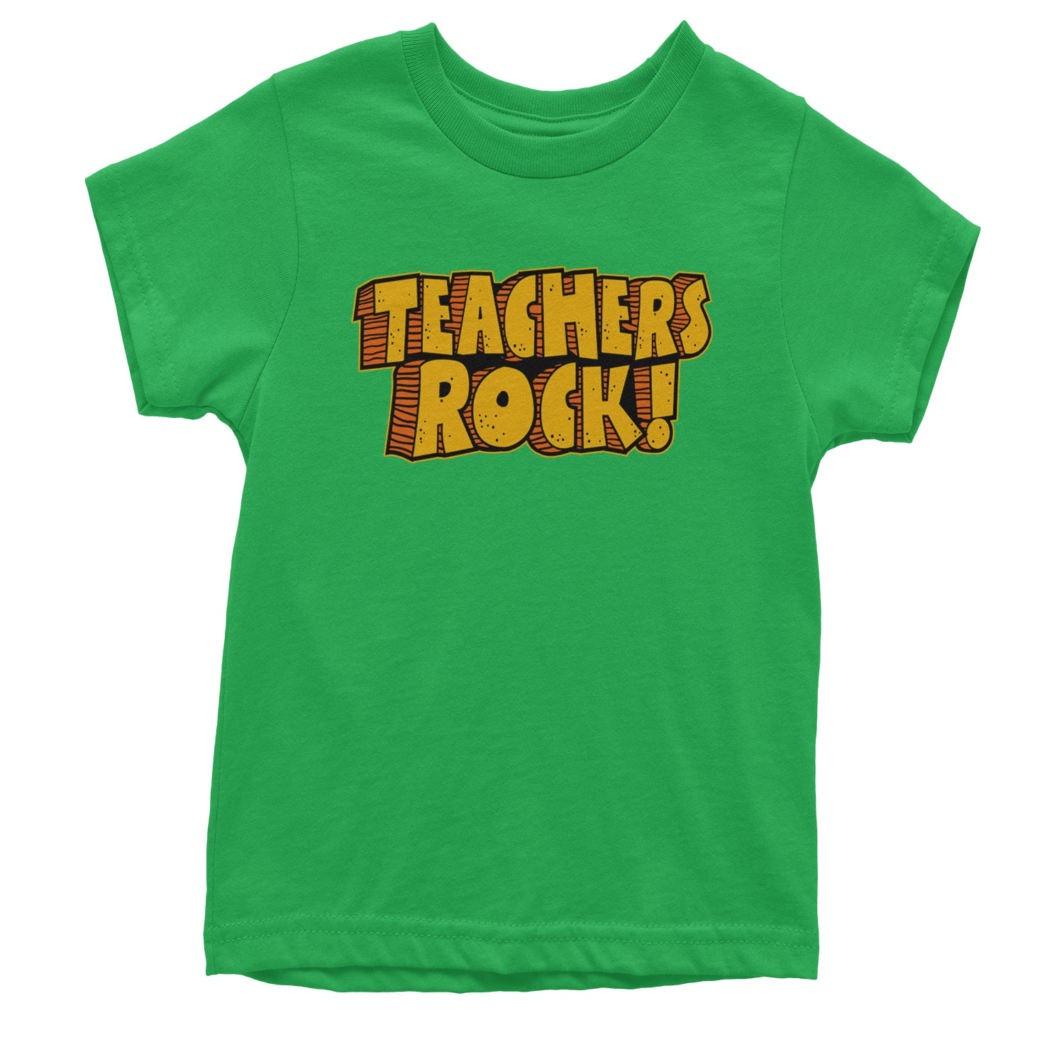 Teachers Rock Retro Youth T-shirt Kelly Green