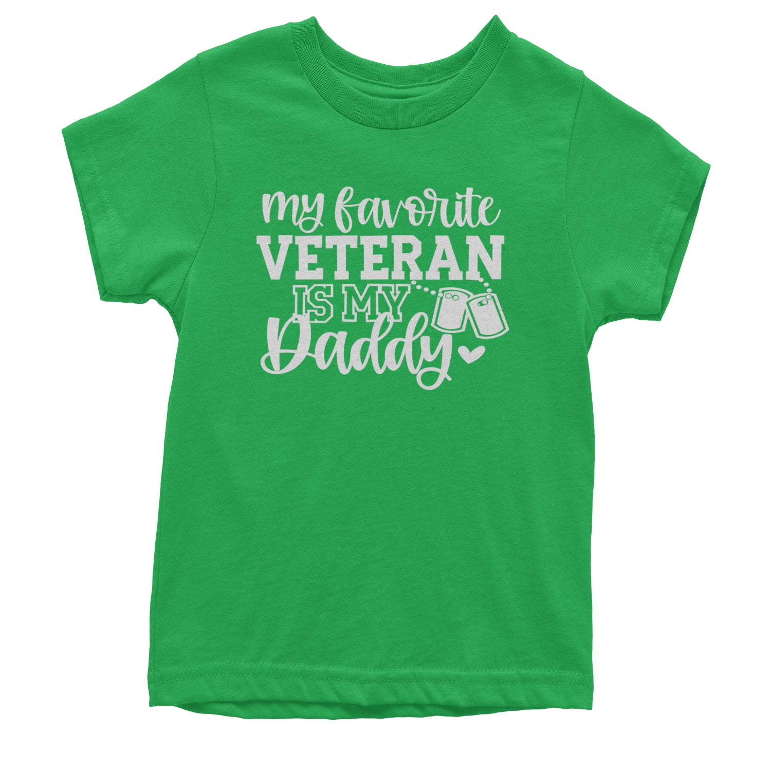 My Favorite Veteran Is My Daddy Youth T-shirt Kelly Green