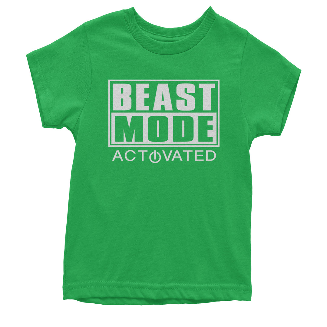 Activated Beast Mode Workout Gym Clothing Youth T-shirt Kelly Green