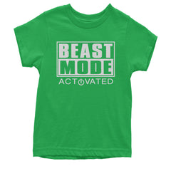 Activated Beast Mode Workout Gym Clothing Youth T-shirt Kelly Green
