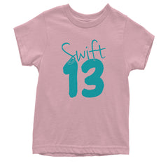 13 Swift 13 Lucky Number Era TTPD Youth T-shirt Light Pink