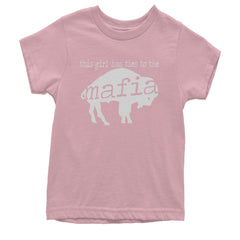 This Girl Has Ties To The Bills Mafia Youth T-shirt Light Pink