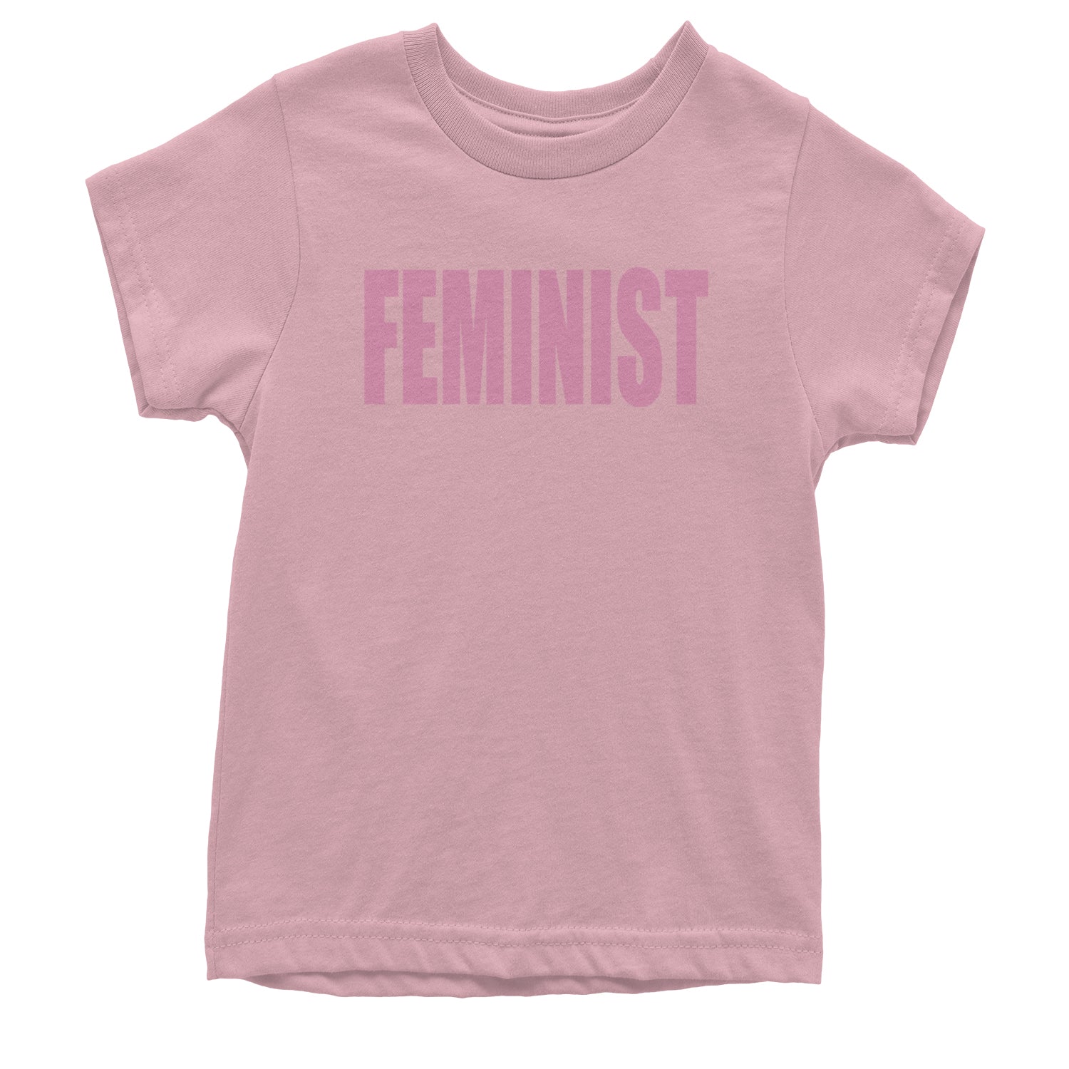 Feminist (Pink Print) Youth T-shirt Light Pink