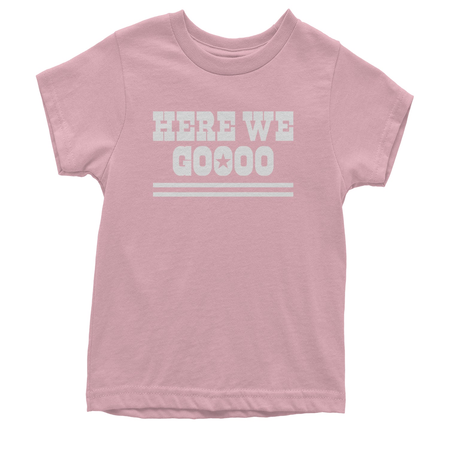 Here We Go Dem Boys Dallas Football Youth T-shirt Light Pink