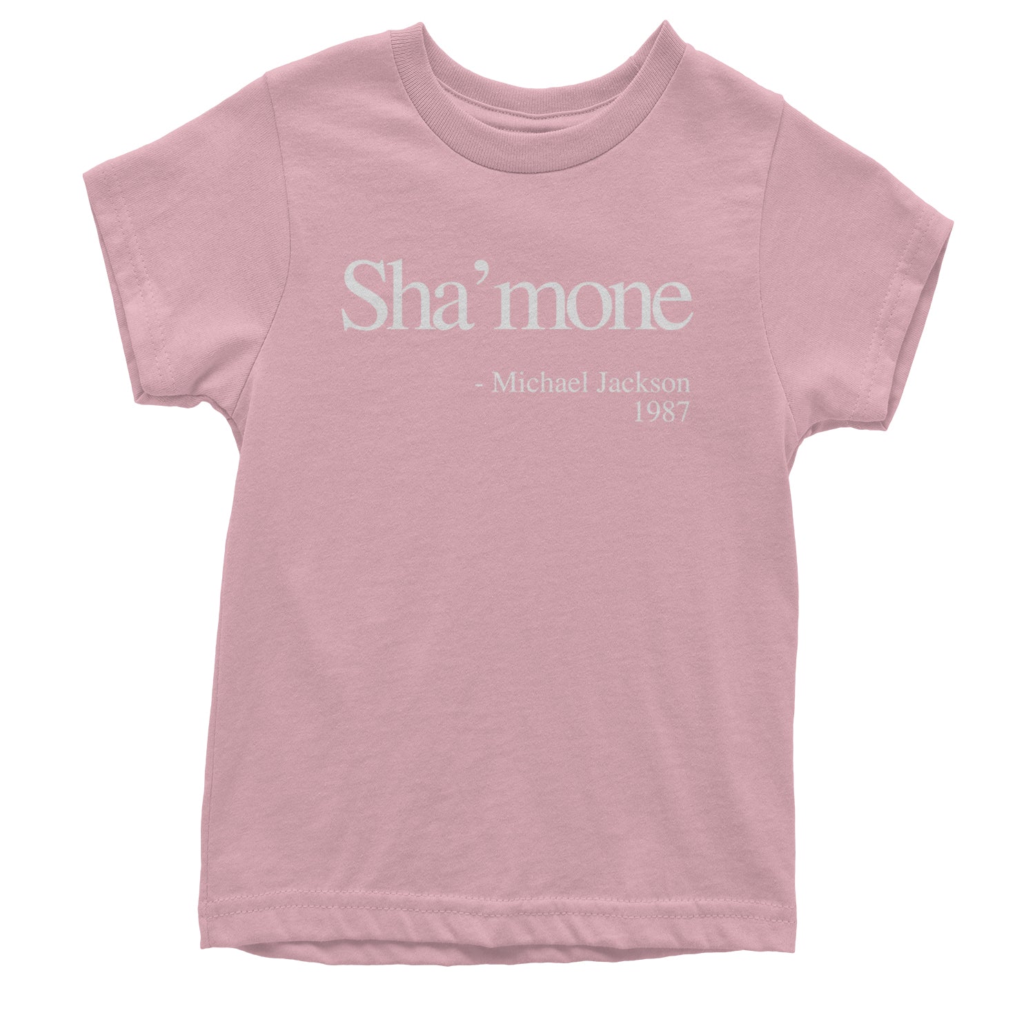 Sha'mone Quote King Of Pop Youth T-shirt Light Pink