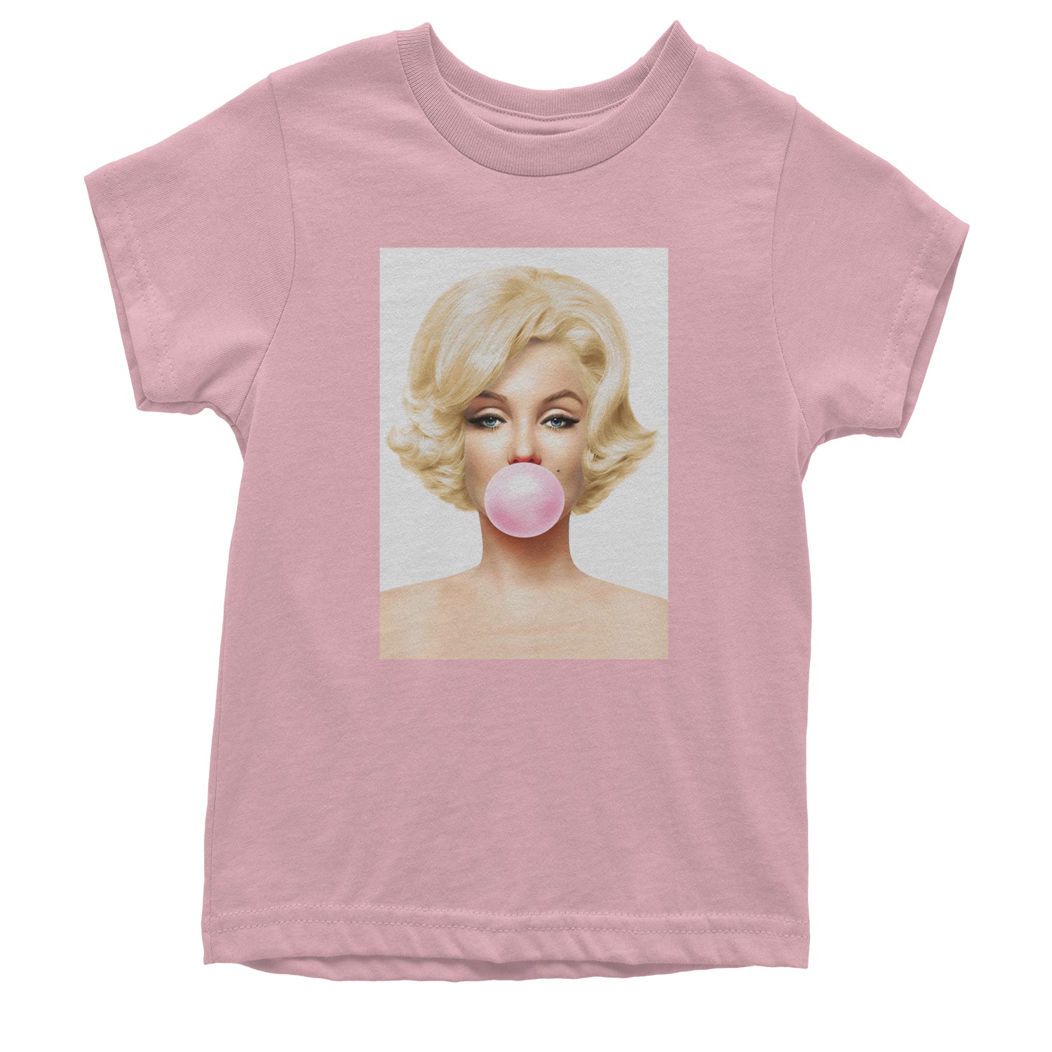 Ms. Monroe Pink Bubble Gum American Icon Youth T-shirt Light Pink