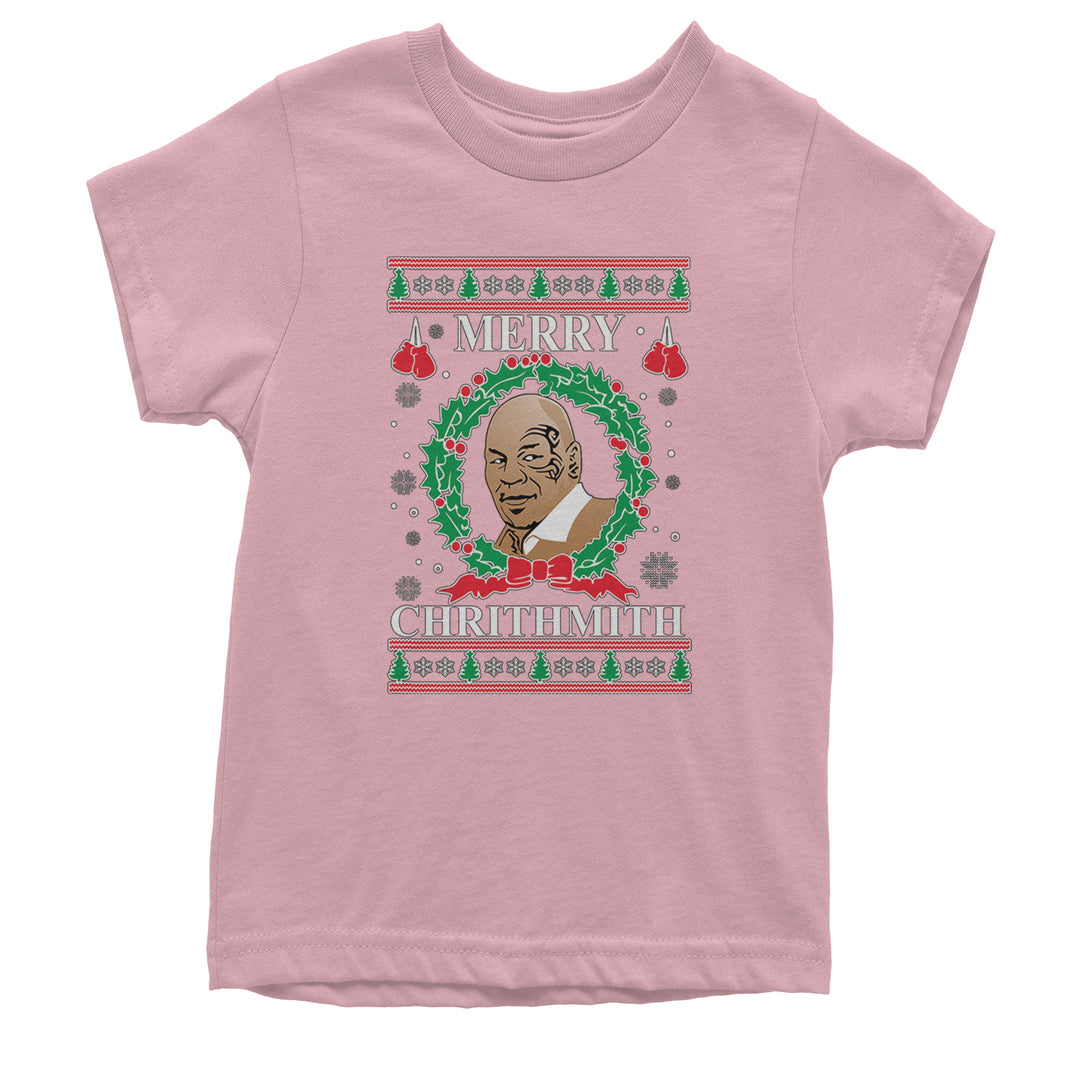Merry Chrithmith Ugly Christmas Youth T-shirt Light Pink