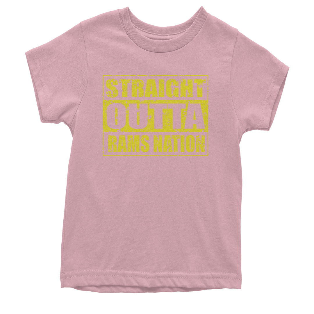 Straight Outta Rams Nation   Youth T-shirt Light Pink