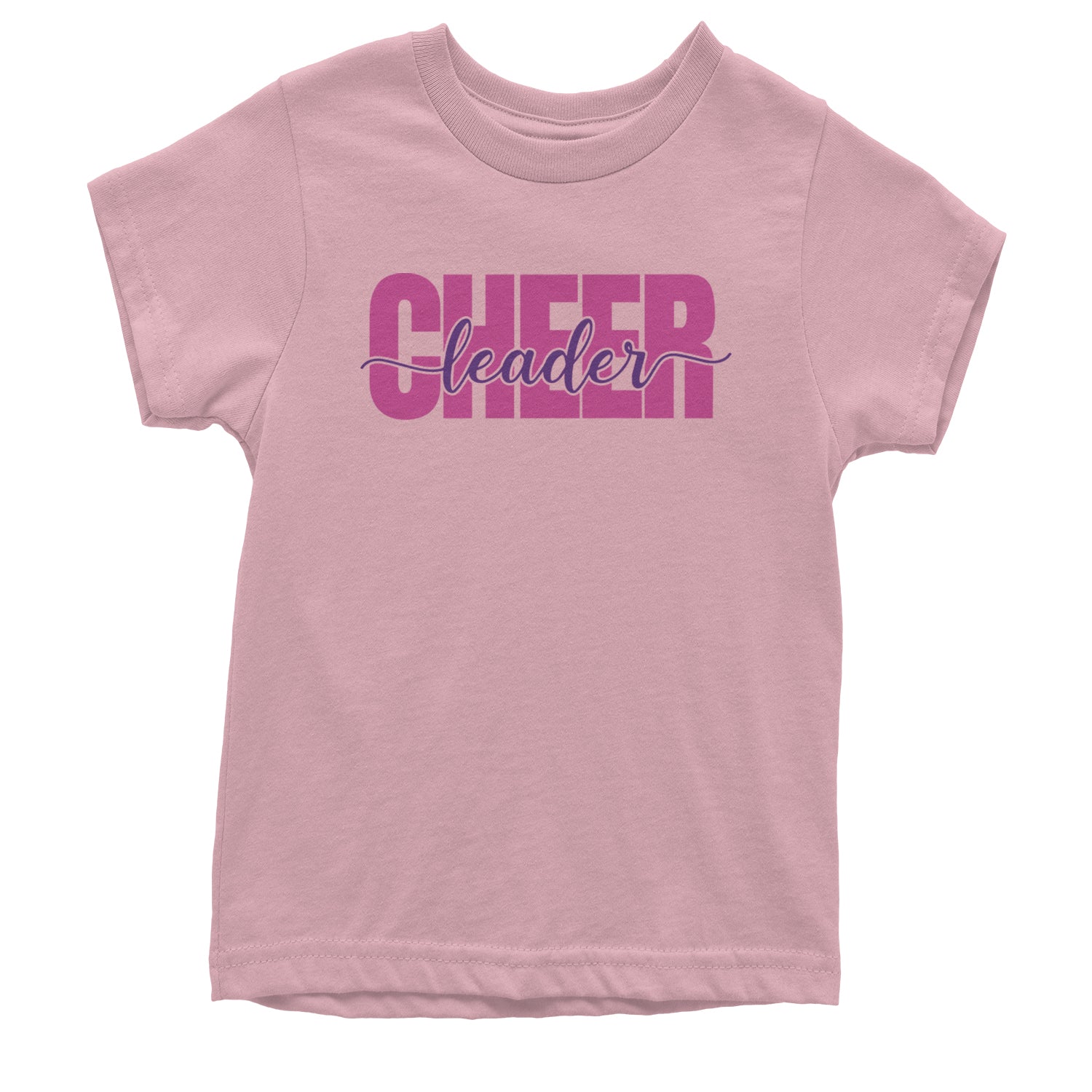 Cheerleader with Scripted Flair Youth T-shirt Light Pink