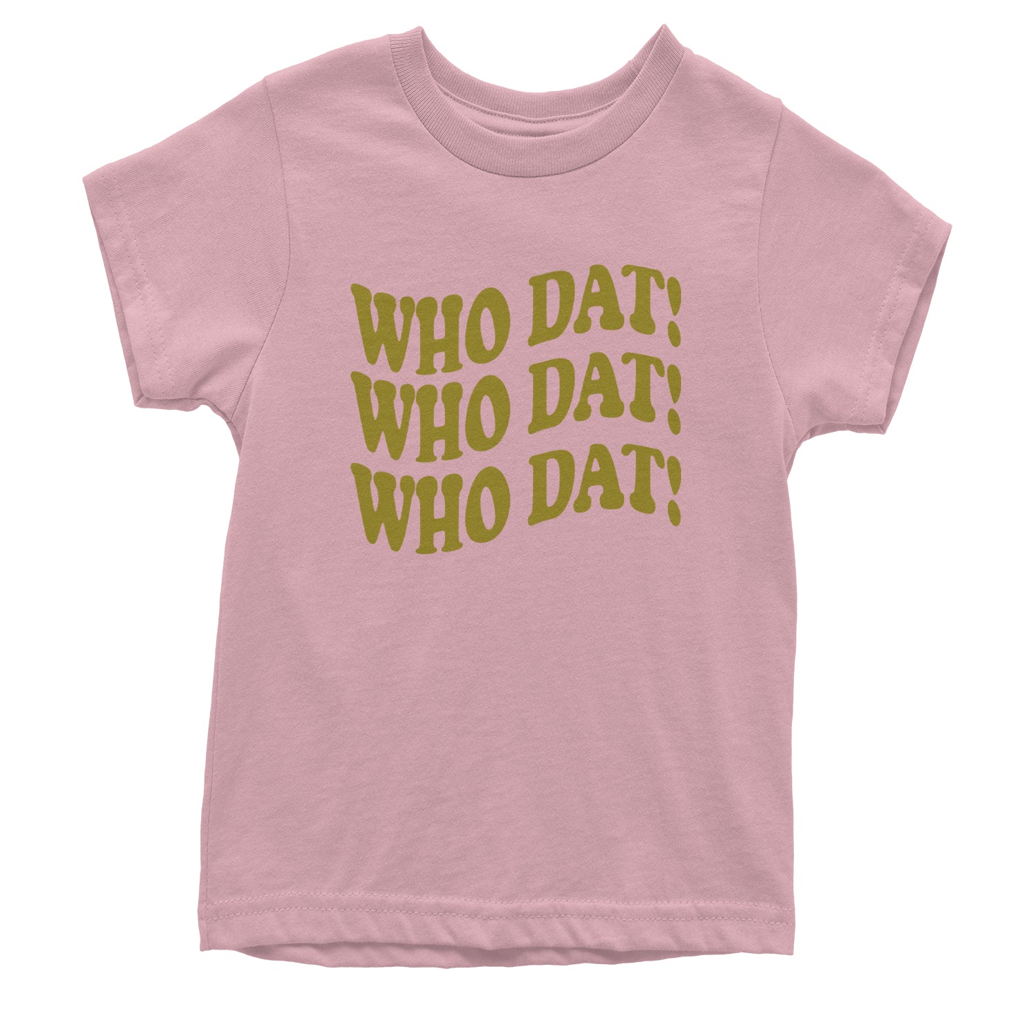 Who Dat Wavy Design Who Dat Nation Youth T-shirt Light Pink