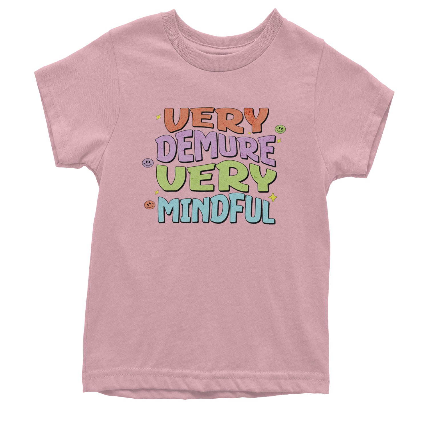 Very Demure, Very Mindful Youth T-shirt Light Pink