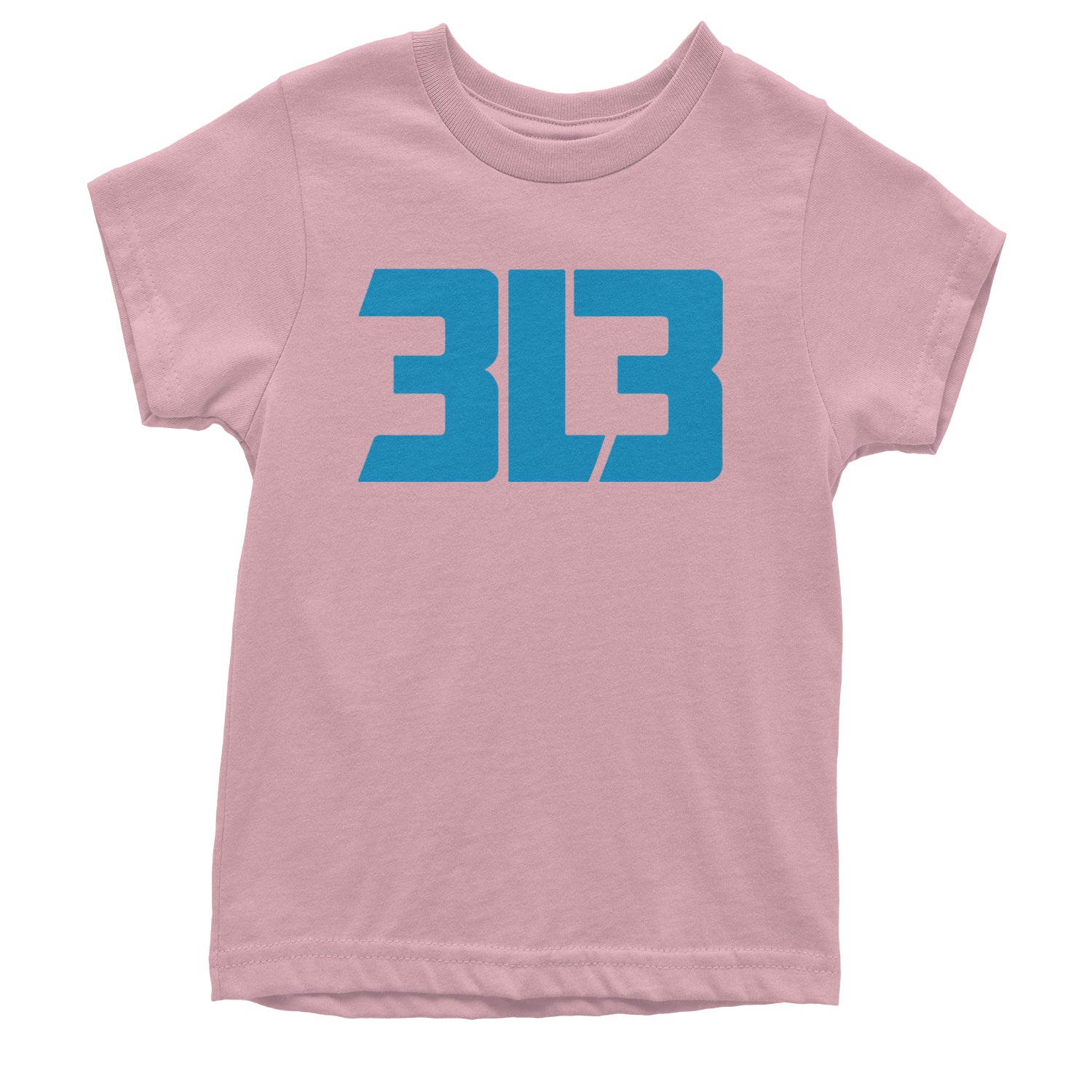 3L3 From The 313 Detroit Football Youth T-shirt Light Pink