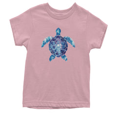 Ocean Aura Tie-Dye Sea Turtle Youth T-shirt Light Pink