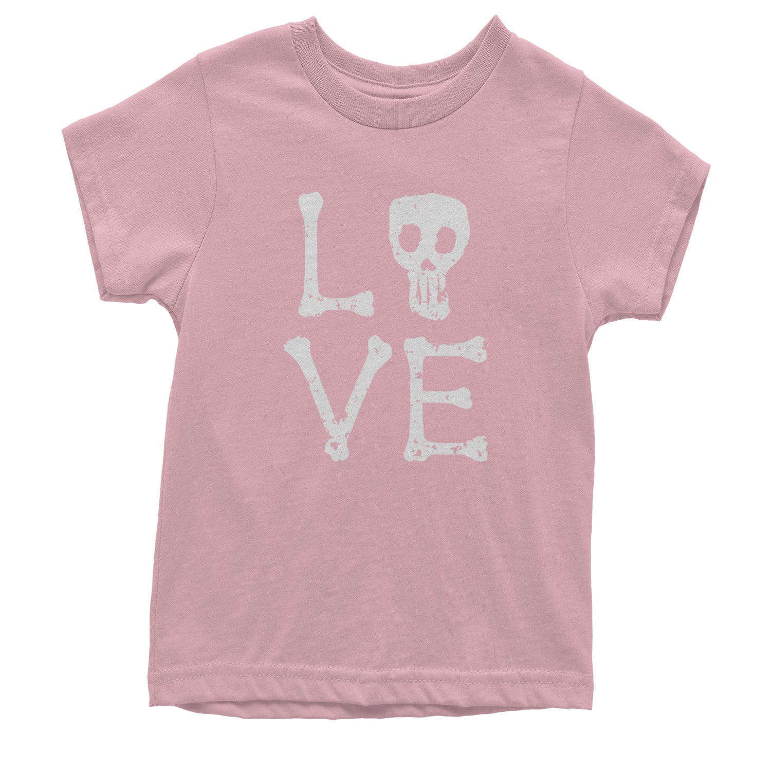 Love Skeleton Bones Youth T-shirt Light Pink