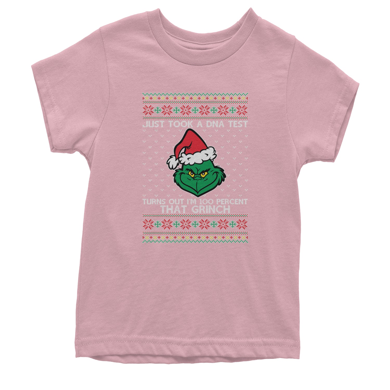 One Hundred Percent That Gr-nch Ugly Christmas Youth T-shirt Light Pink