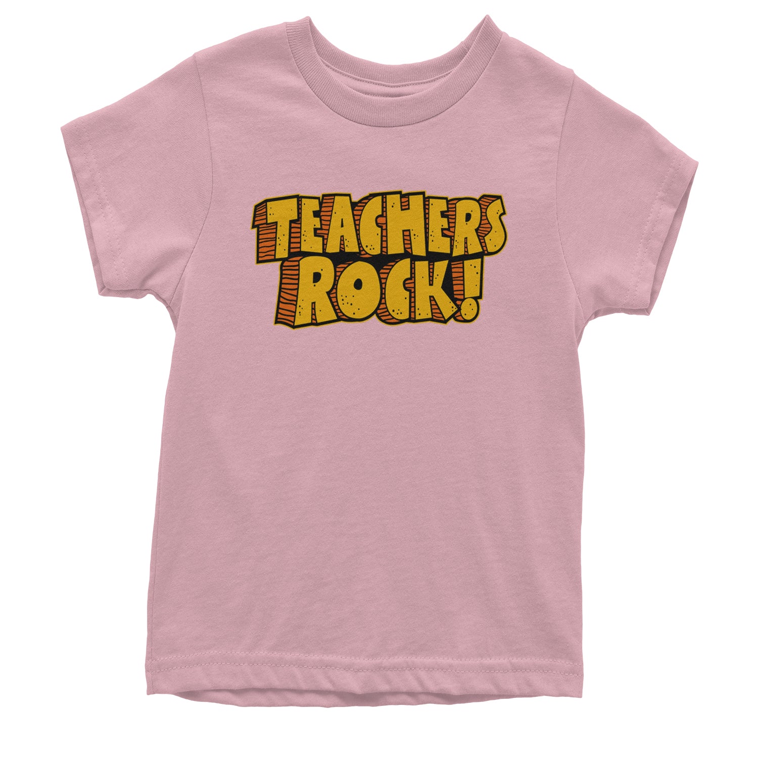 Teachers Rock Retro Youth T-shirt Light Pink