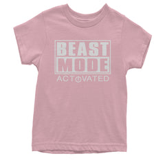 Activated Beast Mode Workout Gym Clothing Youth T-shirt Light Pink