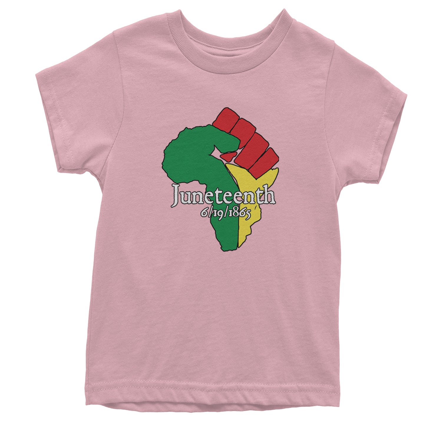 Juneteenth Raised Fist Africa Celebrate Emancipation Day Youth T-shirt Light Pink