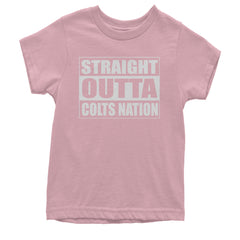 Straight Outta Colts Nation Football  Youth T-shirt Light Pink