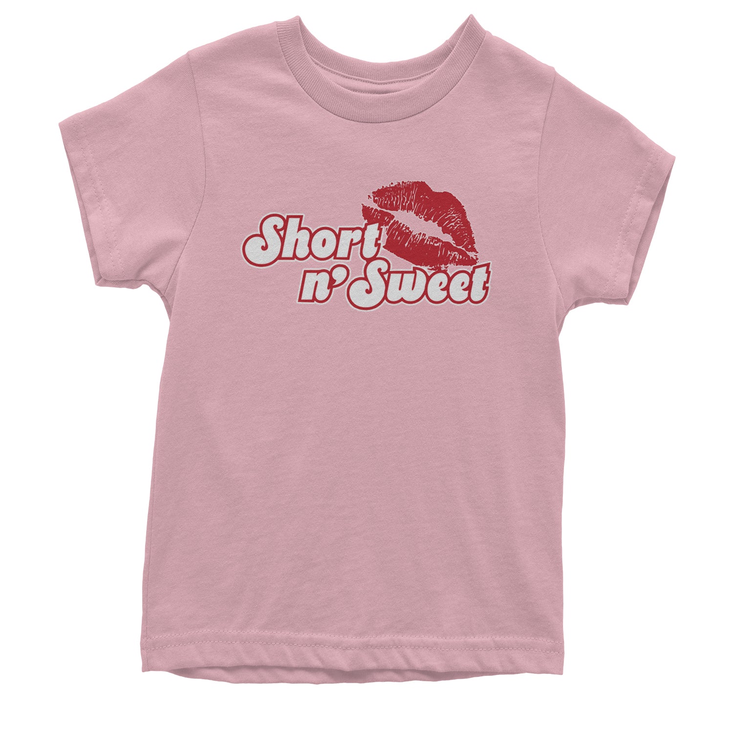 Short N' Sweet Red Lips Youth T-shirt Light Pink