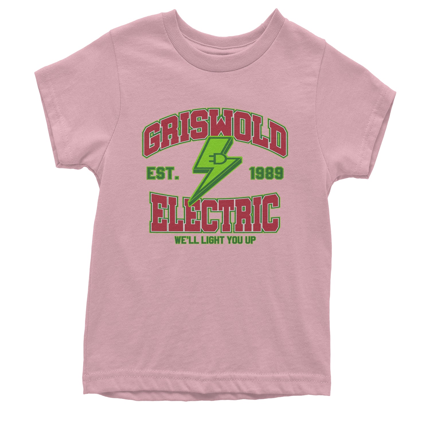 Griswold Electric We'll Light You Up Youth T-shirt Light Pink