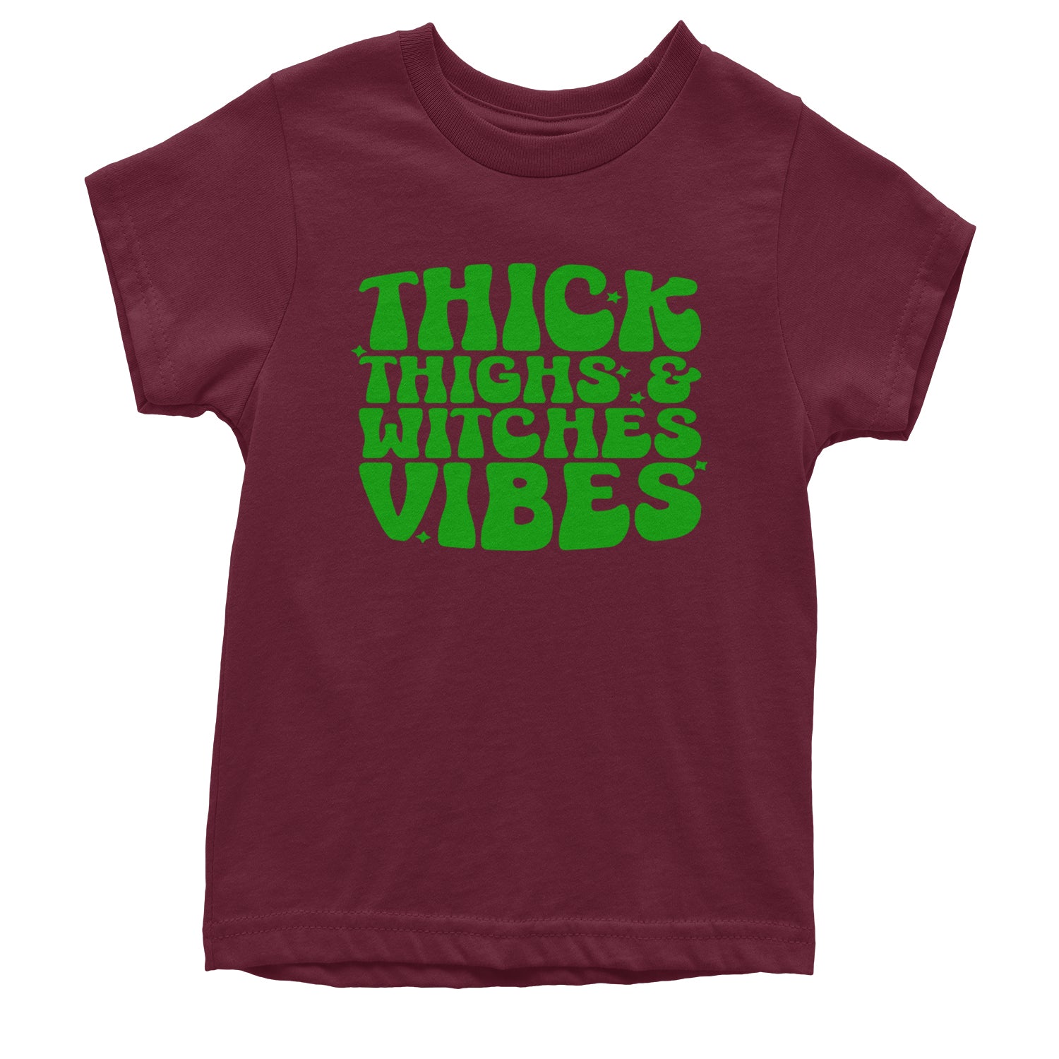 Thick Thighs And Witches Vibes Youth T-shirt Maroon