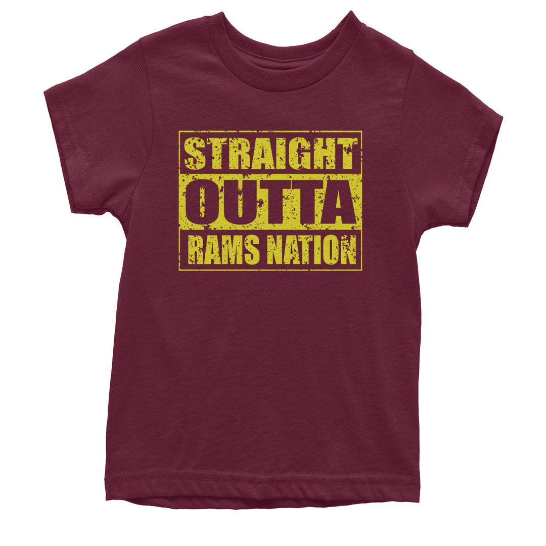 Straight Outta Rams Nation   Youth T-shirt Maroon