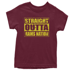 Straight Outta Rams Nation   Youth T-shirt Maroon