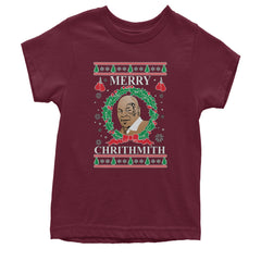 Merry Chrithmith Ugly Christmas Youth T-shirt Maroon
