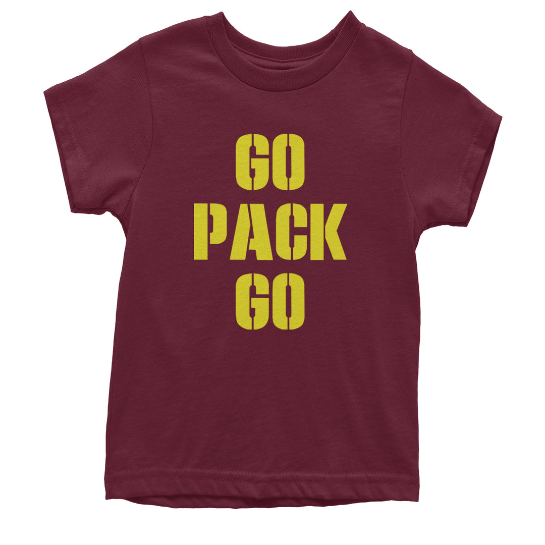 Go Pack Go Green Bay Youth T-shirt Maroon