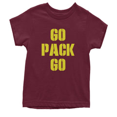 Go Pack Go Green Bay Youth T-shirt Maroon