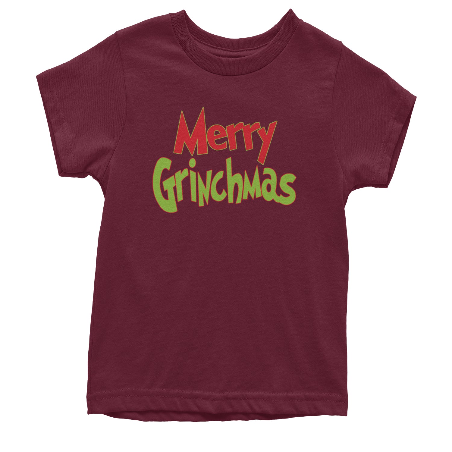 Merry Grinchmas Jolly Merry Christmas Youth T-shirt Maroon