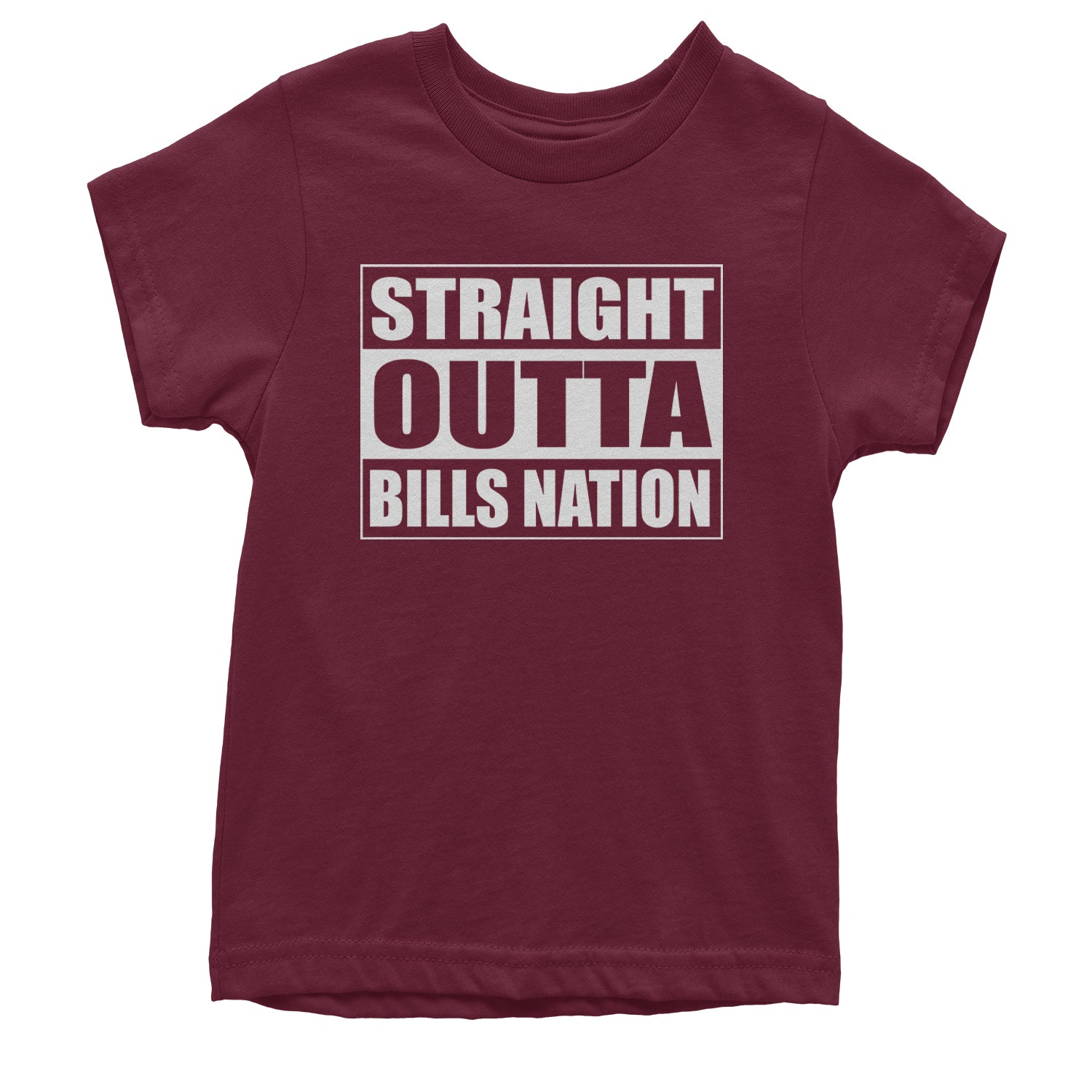 Straight Outta Bills Nation  Youth T-shirt Maroon